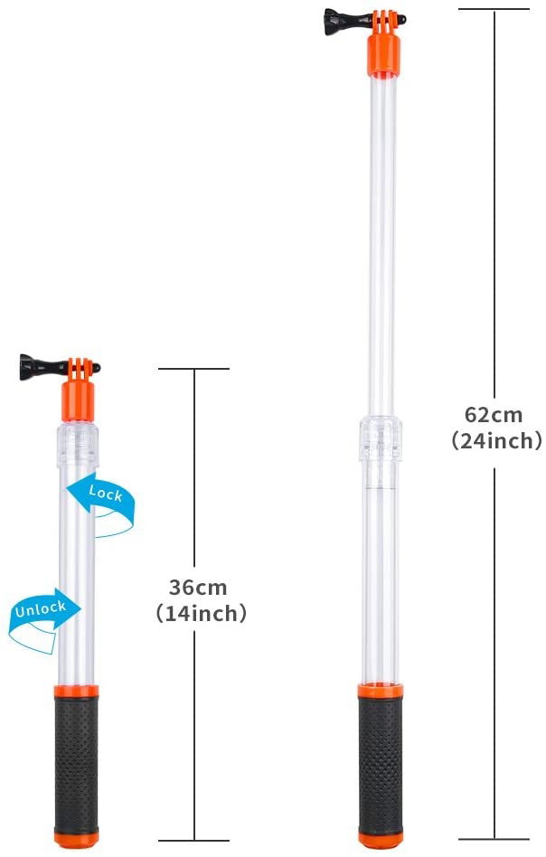 Telesin Transparent Floating Extendable Monopod Selfie Stick