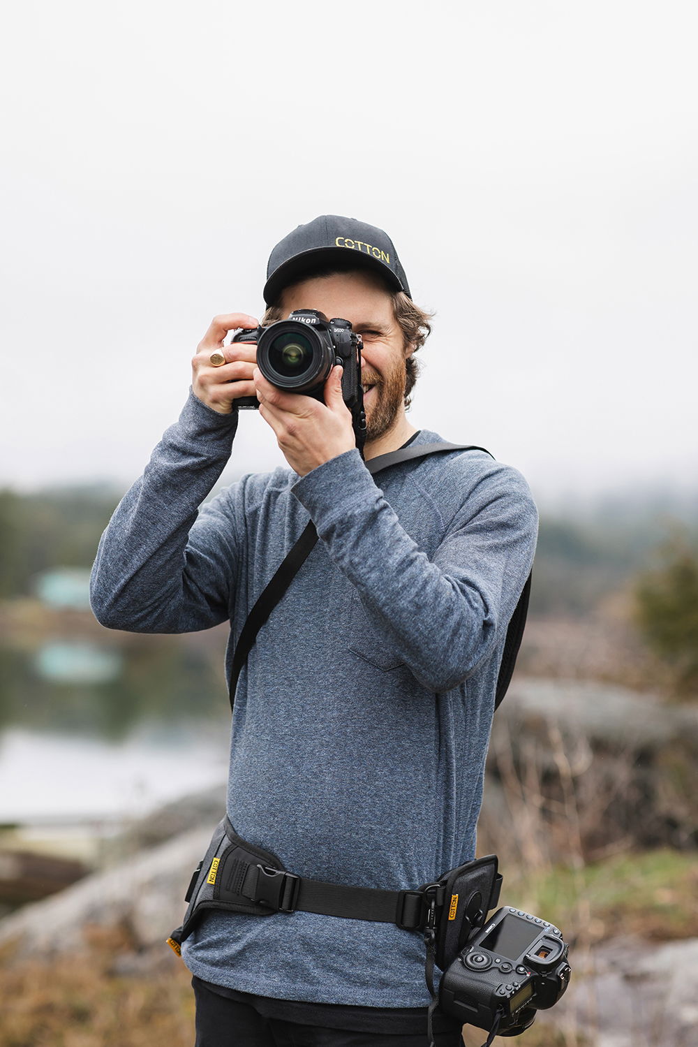 Cotton Carrier Slingbelt System For Two Cameras