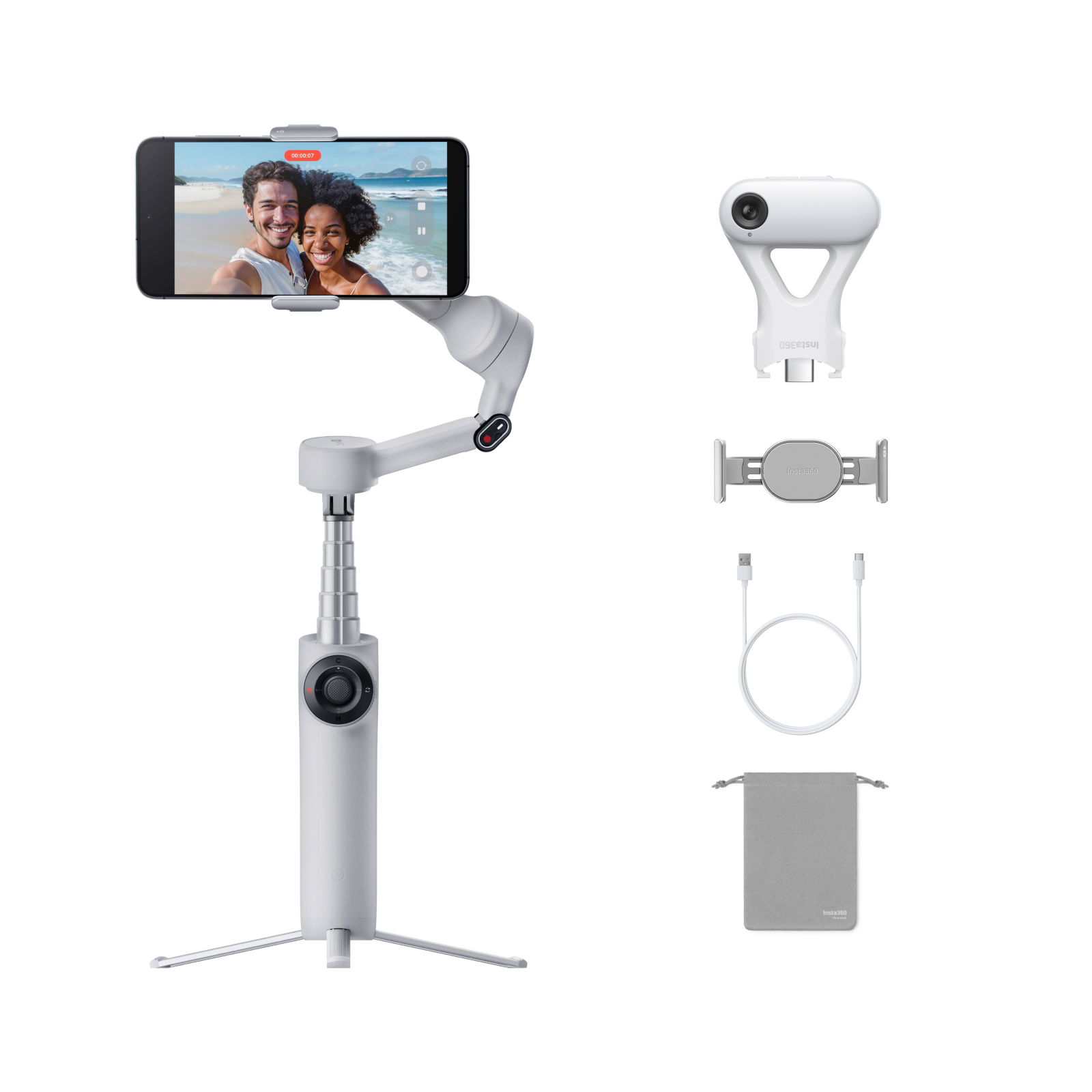 Insta360 Flow 2 AI Tracker Bundle - Stone Gray