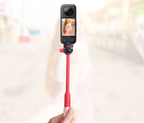 Vivitar One X2 X3, RS Red Invisible Selfie Stick With Remote