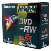 Fuji DVD-RW JEWEL CASE X 5 PACK (4.7GB 2X)