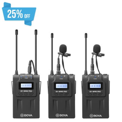 Boya UHF Wireless mic w/1receiver&2transmitter-BY-WM8 PRO-K2