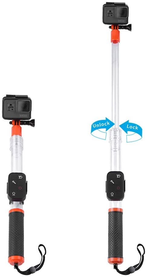 Telesin Transparent Floating Extendable Monopod Selfie Stick