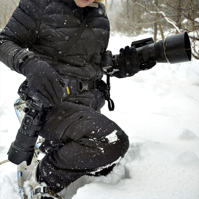 Cotton Carrier Slingbelt System For Two Cameras