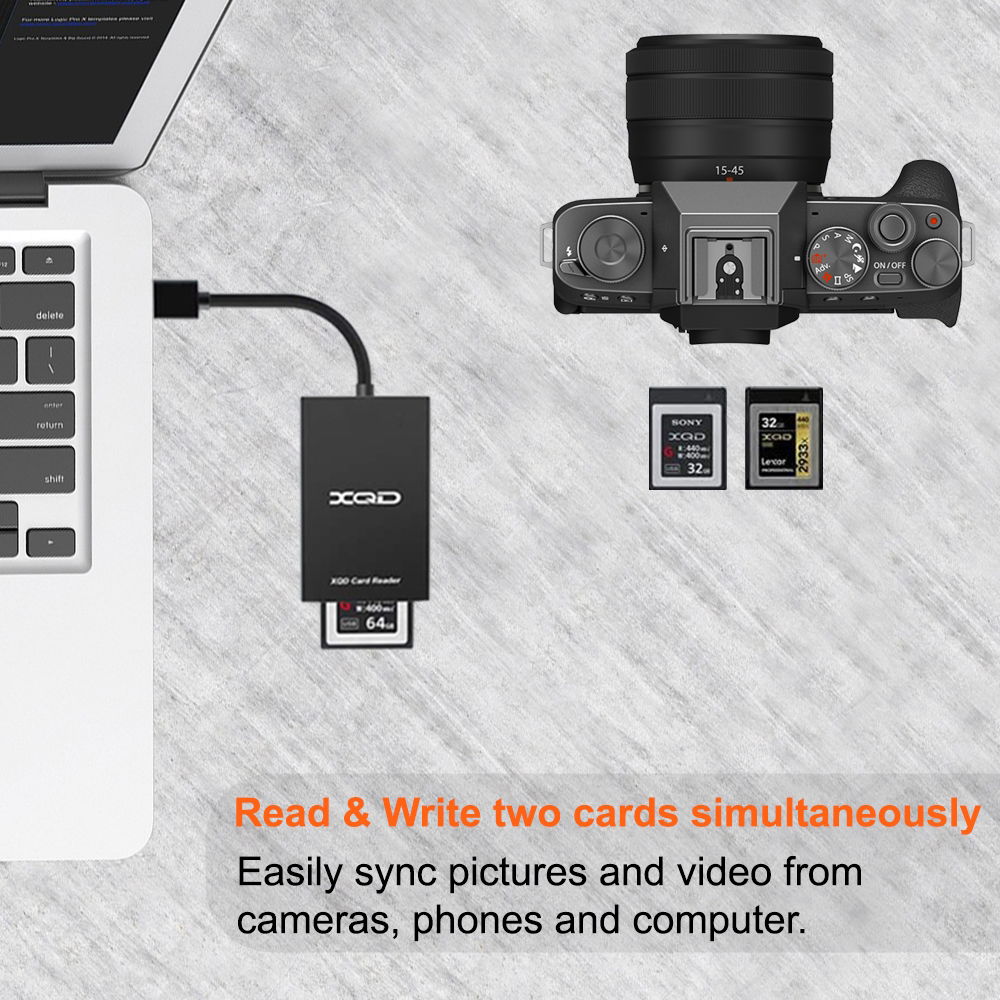 Dual Card Reader For XQD & SDHC