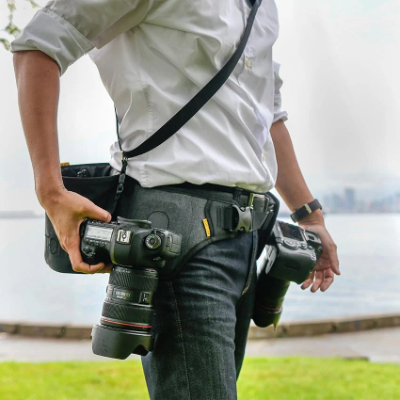 Cotton Carrier Slingbelt System For Two Cameras