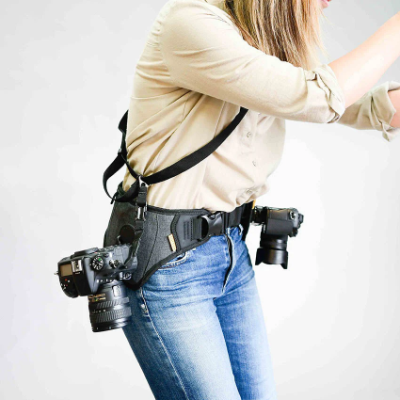 Cotton Carrier Slingbelt System For Two Cameras